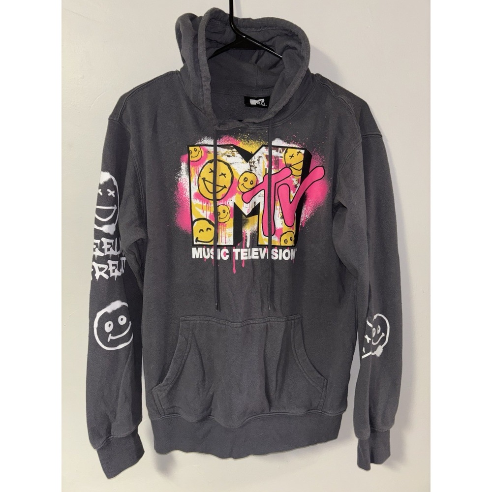 MTV Hoodie With Graphics Gray Women's Size Small. Perfect For The Coming Fall